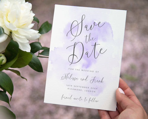 Lilac Watercolor Save the Date