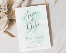 Mint Watercolor Save the Date