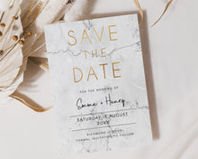 Gold Marble Save the Date