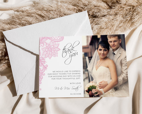 Floral Lace Wedding Thank You