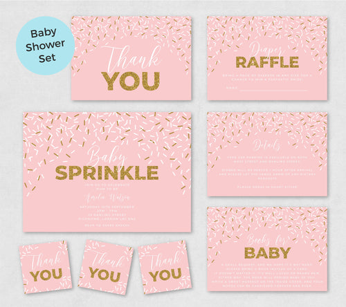 Gold Baby Sprinkle Party Pack