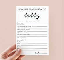 How Well Do You Know Dad Baby Shower Game