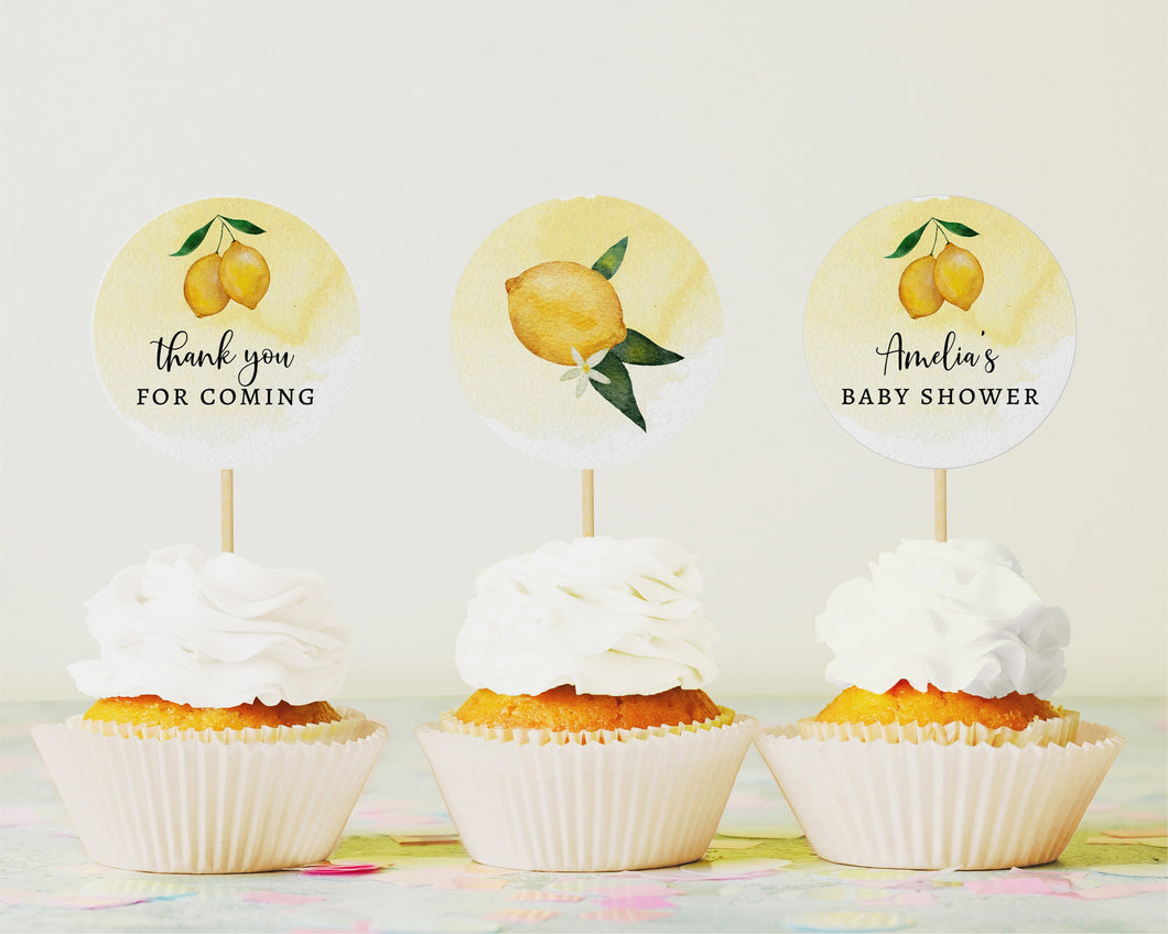 Lemon Cupcake Toppers