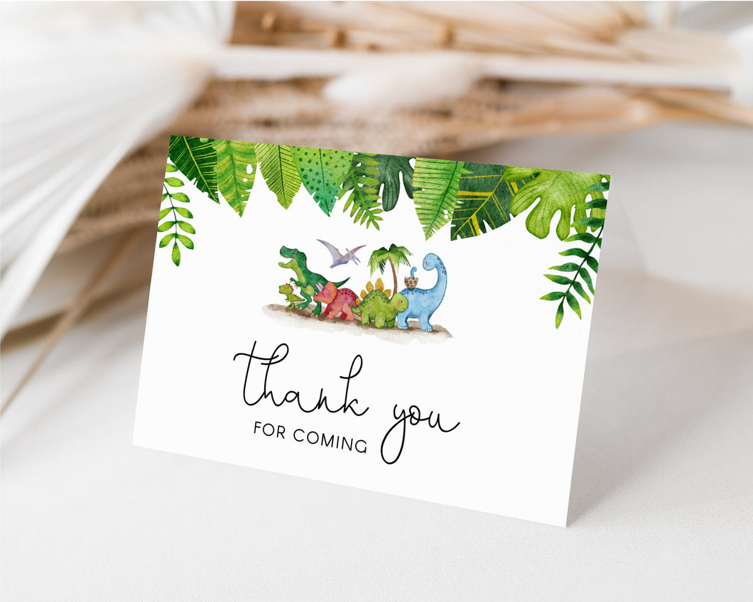 Dinosaur Baby Shower Thank You Card